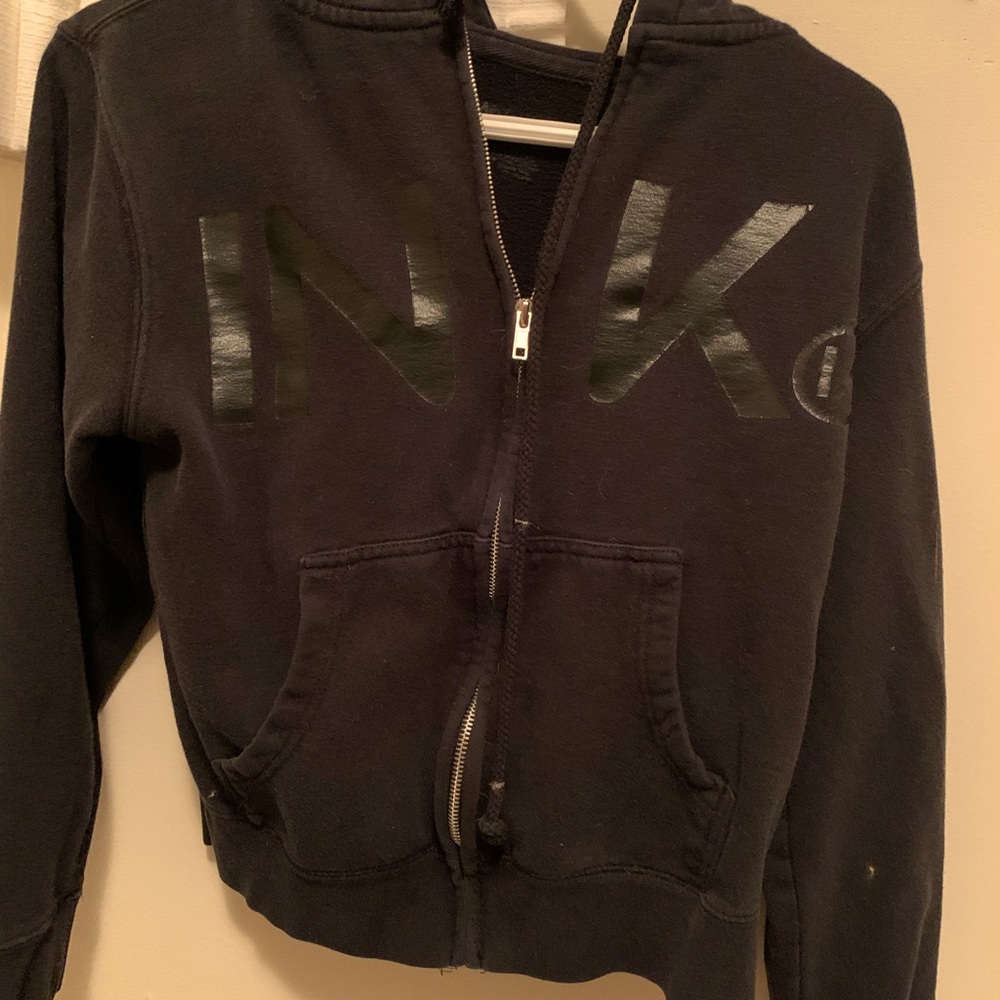 INK addict black on black hoodie